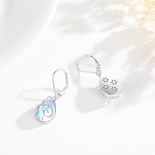 ONE:  Exquisite Earrings Color: Moonstone Dangle Earrings 925 Sterling Silver