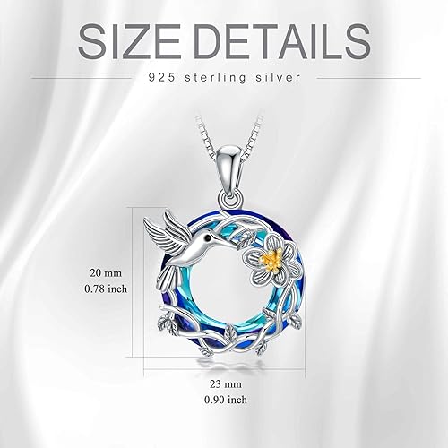 ONE :💎Hummingbirds Pendant Necklace Fine Jewelry 💎