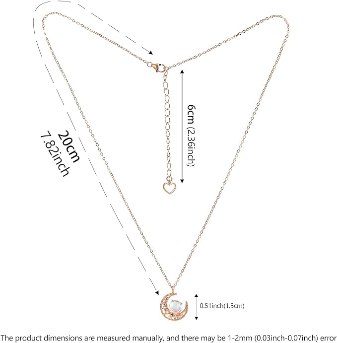 ONE :💎 Moonstone Pendant Necklace   💎Color: 18k Rose Gold Plated