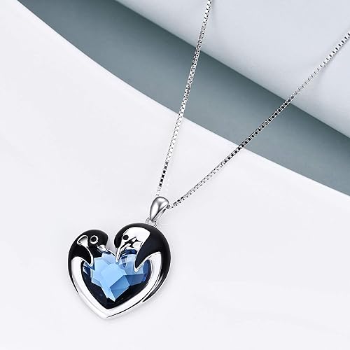 ONE :💎Style: 1-Blue crystal Penguins Pendant Necklace Fine Jewelry 💎