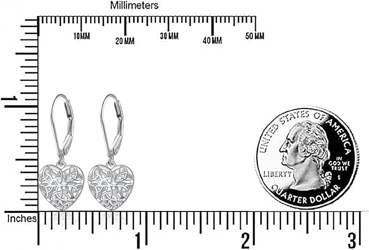 ONE: Style: Style: Celtic knot Heart Earrings 925 Sterling Silver