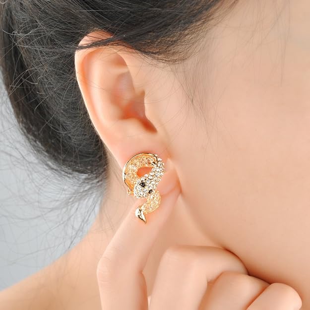 ONE PAIR:   Crystal Stud Multi Gold/Silver  Dangle Earrings