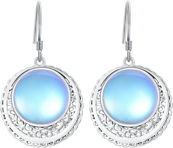 ONE:  Earrings Color: Moonstone Dangle Earrings 925 Sterling Silver