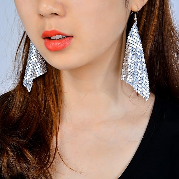 ONE PAIR: Crystal Multi Gold/Silver Rhinestone Chandelier Wedding Bridal Dangle Earrings