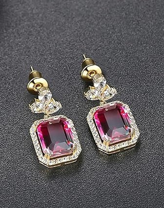 ONE PAIR: Crystal Multi Gold/Silver Rhinestone Chandelier Wedding Bridal Dangle Earrings