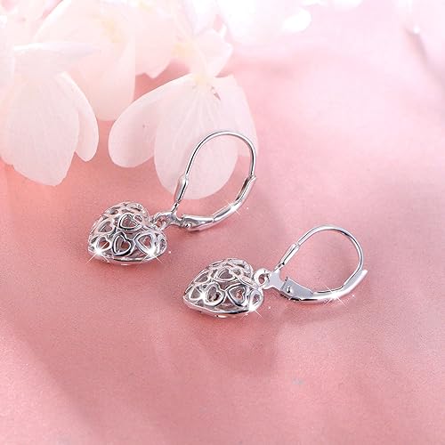 ONE:  Style: HEART DROP Dangle Earrings 925 Sterling Silver