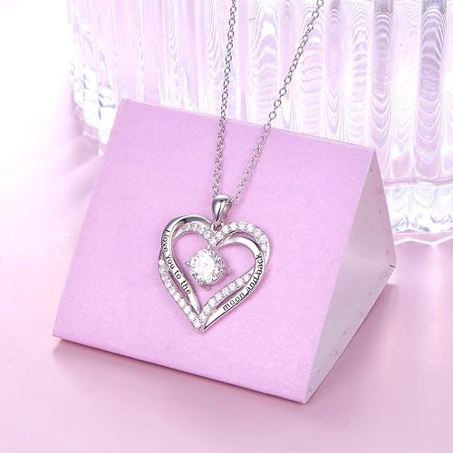 ONE: Love Heart Pendant Necklace Style: Heart-I love you to the moon and back