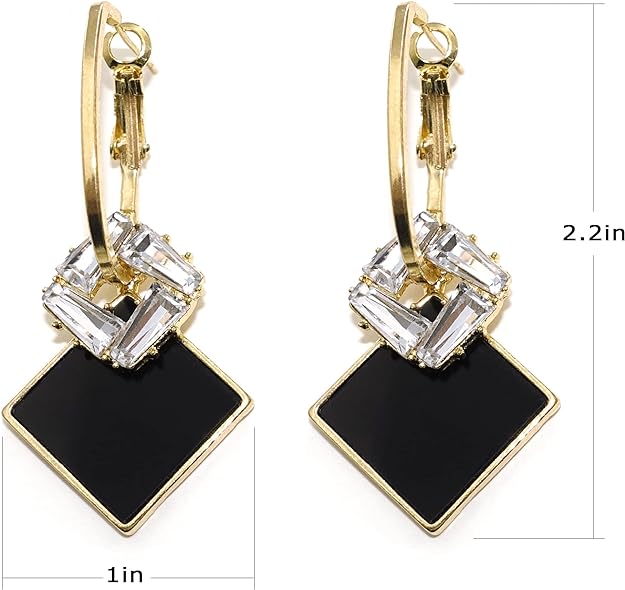 ONE PAIR: Crystal Multi Gold/Silver  Dangle Earrings  Statement Jewelry