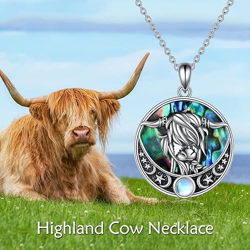ONE :💎Highland Cow Pendant Necklace Fine Jewelry 💎