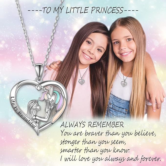 ONE :💎 Pendant Necklace Unicorn is a magical symbol in every girl’s heart 18K White Gold over 925 Sterling Silver💎