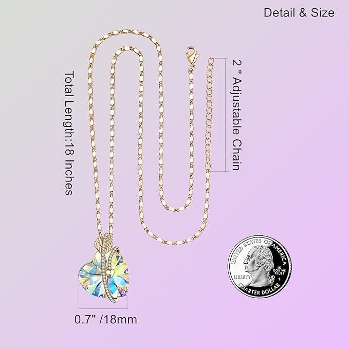 ONE :💎Elegant Gold Yellow Heart Pendant Necklace was made of blue crystal, which sparkles all the time