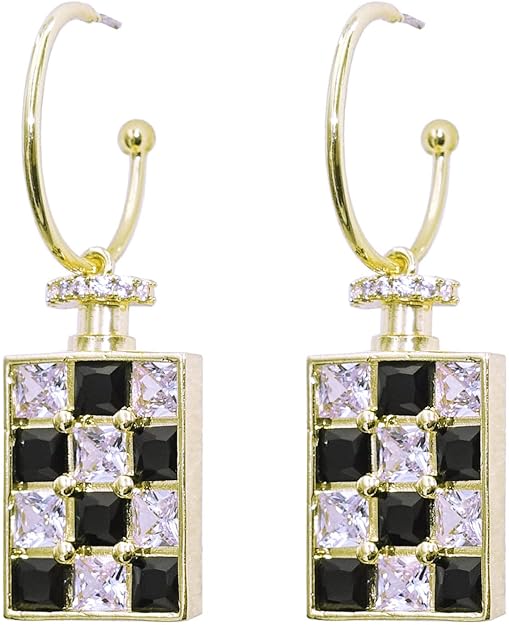 ONE PAIR: Crystal Multi Gold/Silver  Dangle Earrings  Statement Jewelry