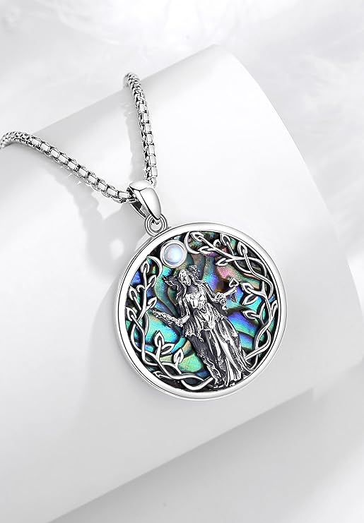 ONE :💎The Triple Moon Goddess Moonstone Symbol Pendant Necklace Fine Jewelry 💎