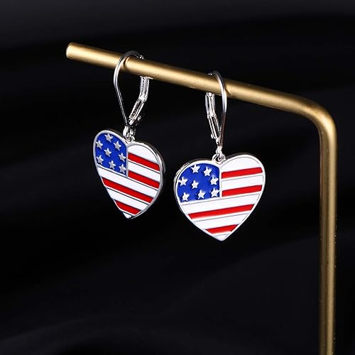 ONE: Style: FLAG LEVER BACK Earrings 925 Sterling Silver