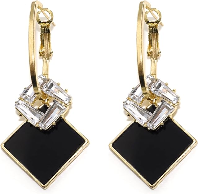 ONE PAIR: Crystal Multi Gold/Silver  Dangle Earrings  Statement Jewelry