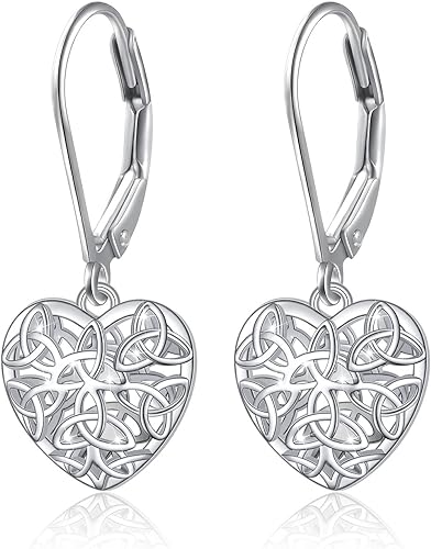 ONE: Style: Style: Celtic knot Heart Earrings 925 Sterling Silver