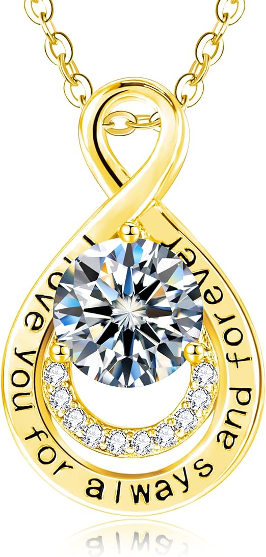 ONE :💎 Pendant MOISSANITE DIAMOND Necklace 2CT Mermaid Tear-18k Yellow Gold over 925 Sterling Silver