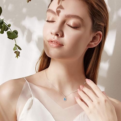 ONE: Birthstone Necklace Gifts For Women, Love Pendant Birthstone Jewelry 16+2 inch Silver Chain NOV