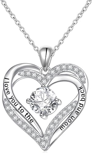 ONE: Love Heart Pendant Necklace Style: Heart-I love you to the moon and back