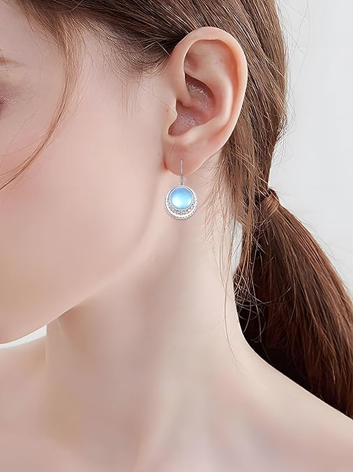 ONE:  Earrings Color: Moonstone Dangle Earrings 925 Sterling Silver