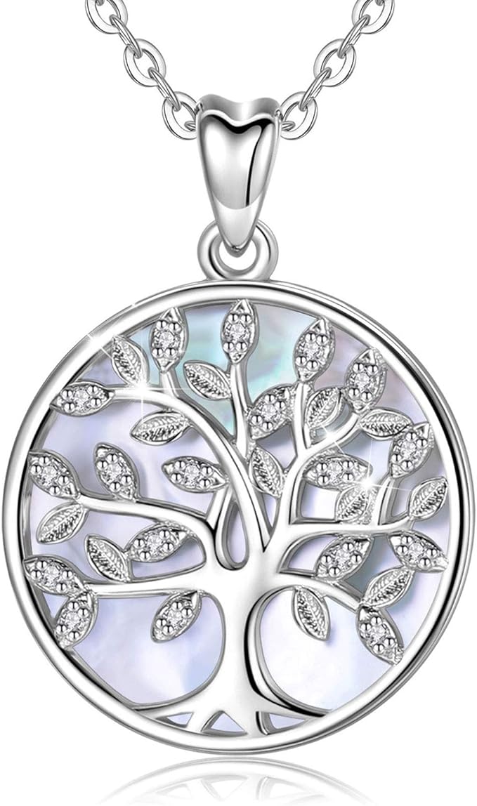 ONE :💎Mother of Pearl Tree Pendant Necklace Fine Jewelry 💎