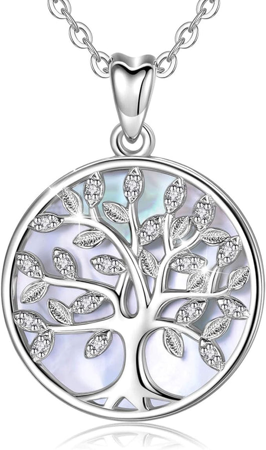 ONE :💎Mother of Pearl Tree Pendant Necklace Fine Jewelry 💎