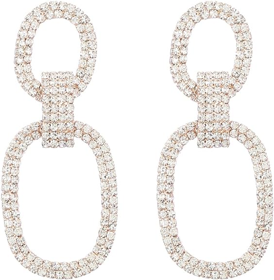 ONE PAIR: Crystal Multi Gold/Silver Rhinestone Chandelier Wedding Bridal Dangle Earrings