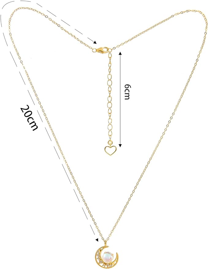 ONE :💎 Moonstone Pendant Necklace   💎18k Gold Plated Color: Champagne Gold