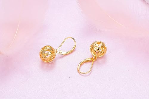 ONE:  Style: HEART DROP YELLOW GOLD Dangle Earrings 925 Sterling Silver