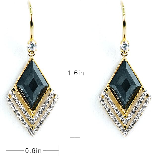 ONE PAIR: Crystal Multi Gold/Silver  Dangle Earrings  Statement Jewelry