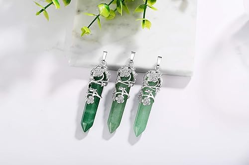 ONE :💎DAINTY FLOWER ROSE Green Aventurine Gemstone NECKLACE Fine Jewelry 💎