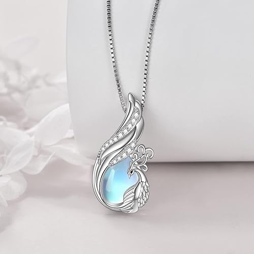 ONE :💎Phoenix Moonstone Pendant Necklace Fine Jewelry 💎