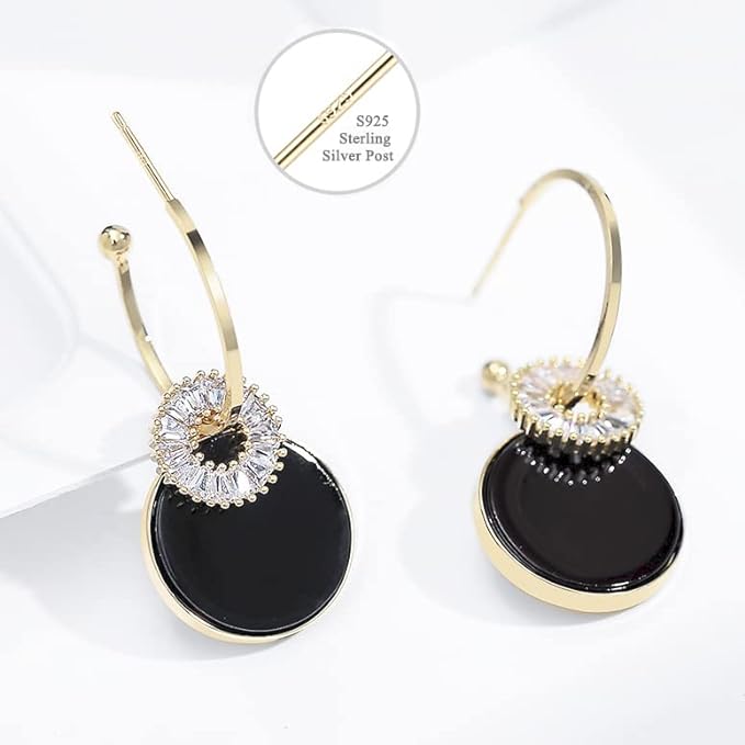 ONE PAIR:   Crystal Multi Gold/Silver  Dangle Earrings