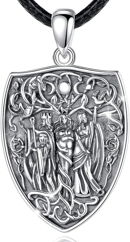 ONE :💎The Triple Moon Goddess Symbol Pendant Necklace Fine Jewelry 💎