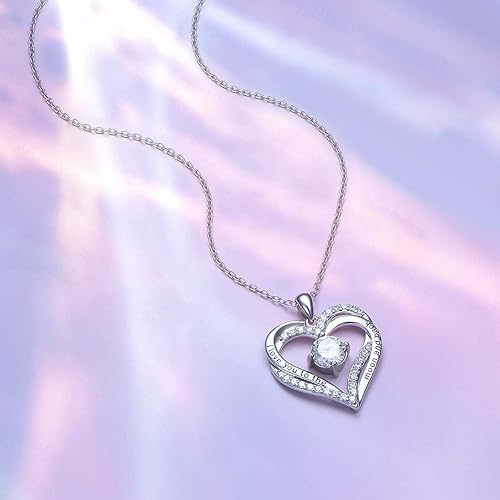 ONE: Love Heart Pendant Necklace Style: Heart-I love you to the moon and back