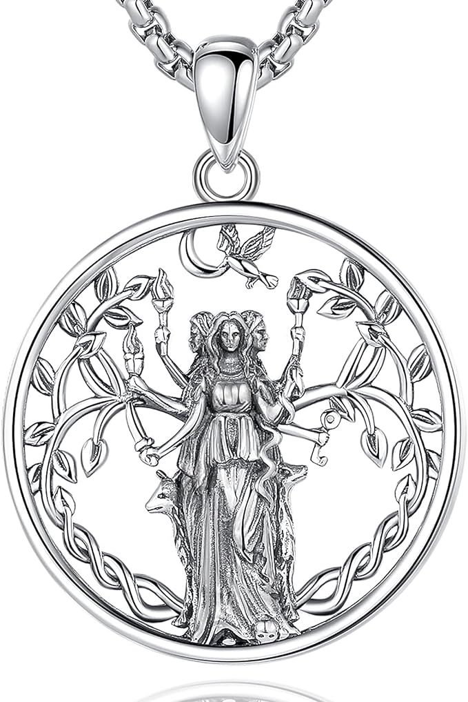 ONE :💎The Triple Moon Goddess Symbol Pendant Necklace Fine Jewelry 💎