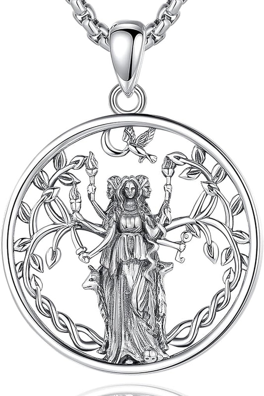 ONE :💎The Triple Moon Goddess Symbol Pendant Necklace Fine Jewelry 💎