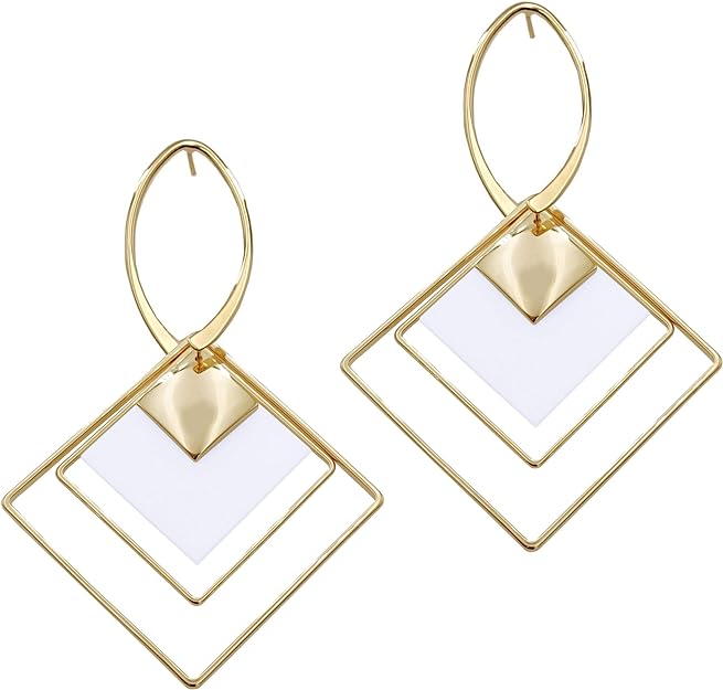 ONE PAIR:   Crystal Multi Gold/Silver  Dangle Earrings