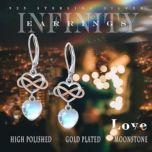 ONE:  Exquisite HEART Stud  Color: MOONSTONE  Earrings 925 Sterling Silver