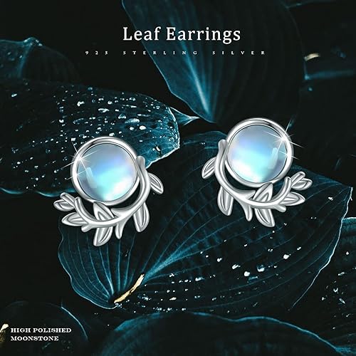ONE:  Exquisite  STUD Color: MOONSTONE  Earrings 925 Sterling Silver