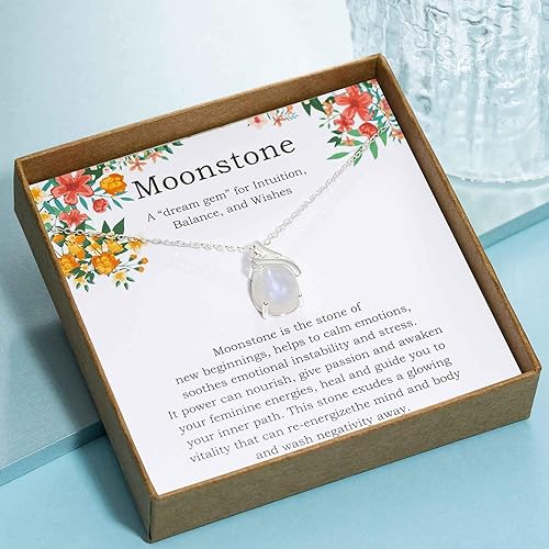 ONE: HOPE LOVE SHINE New Beginnings Rainbow Moonstone 925 Sterling Silver Necklace