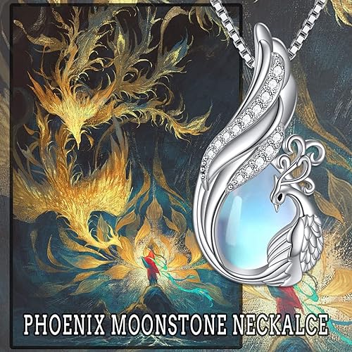ONE :💎Phoenix Moonstone Pendant Necklace Fine Jewelry 💎