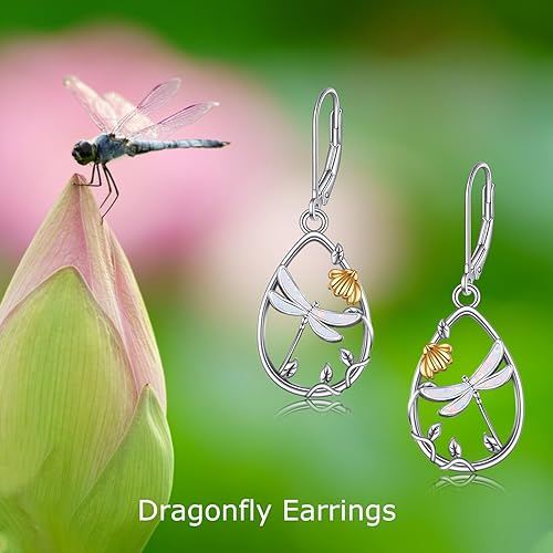 ONE: 925 Sterling Silver Dangle Earrings Dragonfly Earring Design