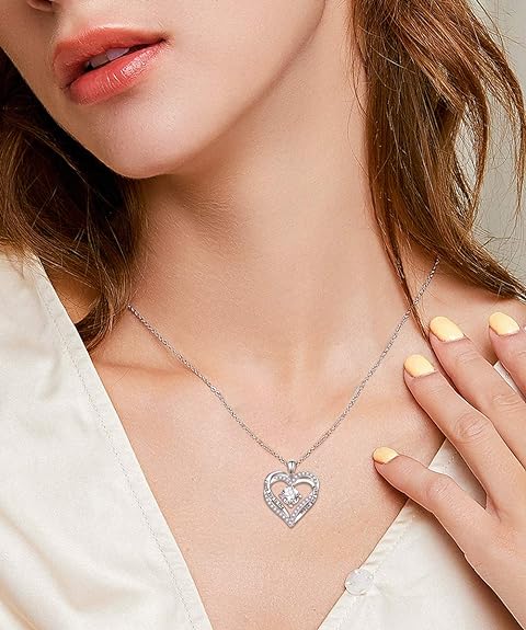 ONE: Love Heart Pendant Necklace Style: Heart-I love you to the moon and back