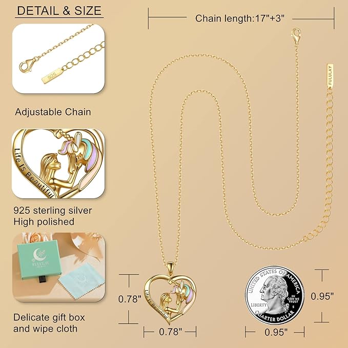 ONE :💎 Pendant Necklace Unicorn is a magical symbol in every girl’s heart Yellow Gold💎