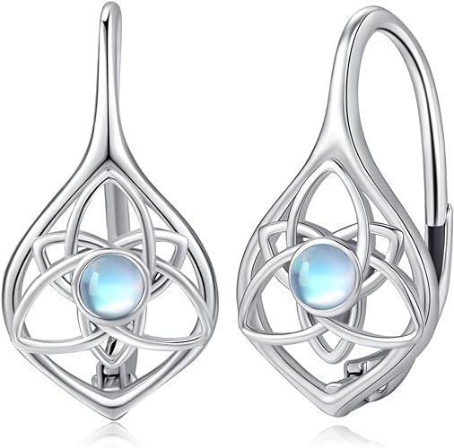 ONE:  Exquisite Earrings Color: Moonstone Dangle Earrings 925 Sterling Silver