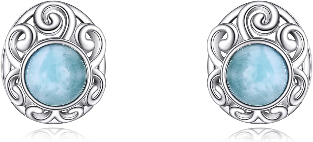 ONE: Color: Filigree Larimar Earrings SILVER