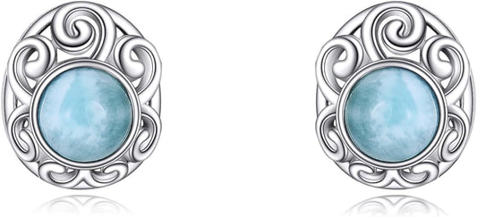 ONE: Color: Filigree Larimar Earrings SILVER