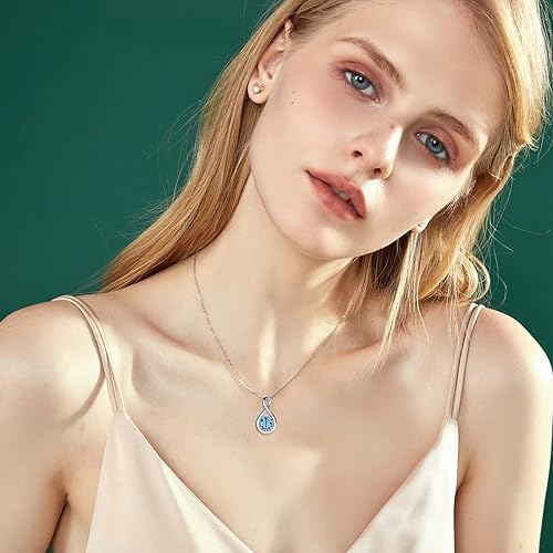 ONE: Birthstone Necklace Gifts For Women, Love Pendant Birthstone Jewelry 16+2 inch Silver Chain NOV