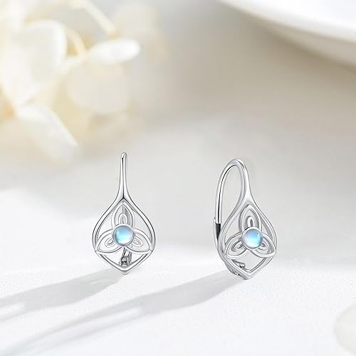 ONE:  Exquisite Earrings Color: Moonstone Dangle Earrings 925 Sterling Silver